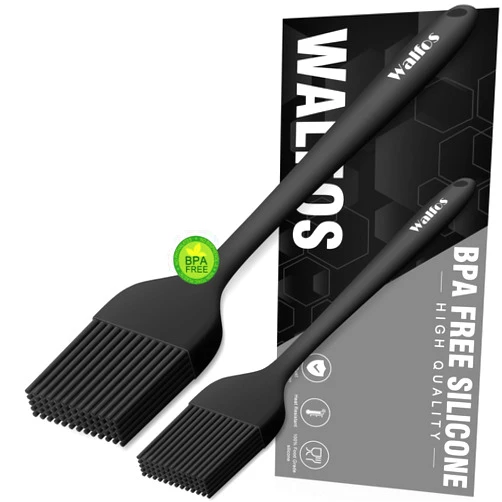 Walfos Silicone Basting Pastry Brush, Heat Resistant Pastry Brush Set, Strong Steel Core and One-Pieces Design, Perfect for BBQ Grill Baking Kitchen Cooking, BPA Free and Dishwasher Safe (2 Pcs)