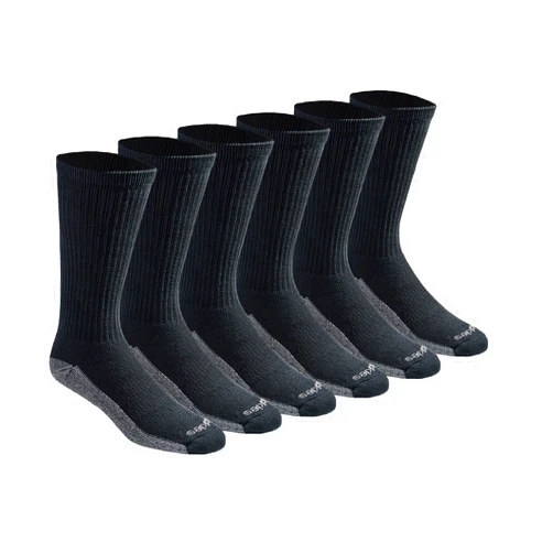 Dickies Men's Dri-Tech Original Moisture Control Crew Socks, Available in M-XXL (6, 12, 18 Pairs)