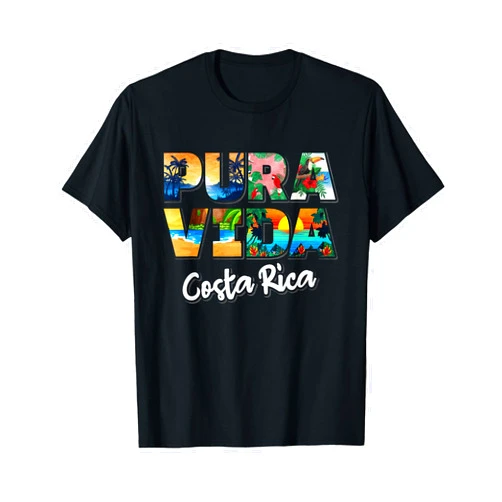 Costa Rica Tropical Beach Gifts Pura Vida Costa Rica Souvenir - Cool Central America Travel T-Shirt