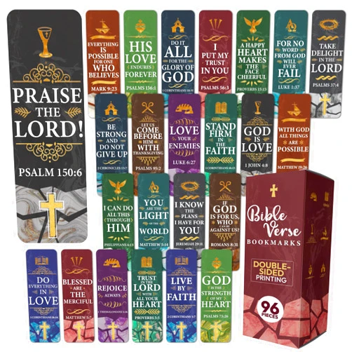 Only Zest Christian Bookmarks - 96 Pcs of Faith-Affirming Bookmarks Bulk, Bible Bookmark, Christian Bookmarks for Women, Bookmarks for Men, Religious Gifts, Bookmarkers, Bookmark Pack (Fresh 1)