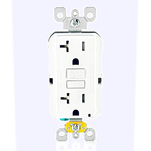 Leviton GFCI Outlet, 20 Amp, Self Test, Tamper-Resistant with LED Indicator Light, Protection from Electric Shock and Electrocution, GFTR2-W, White