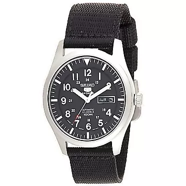 Seiko 5 Automatic Black Dial Mens Watch SNZG15J1