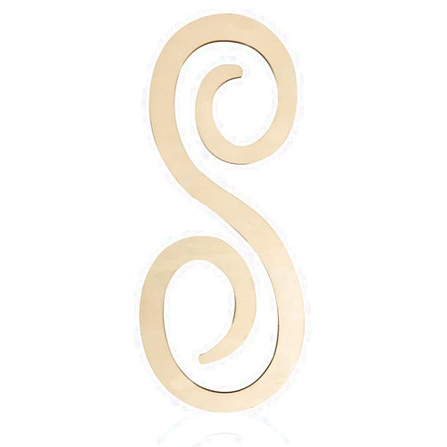 Focal20 Wooden Monogram Letters for Wall Decor 12 Inch Cursive Wooden Letters Unfinished Large Wood Letter S Focal20 Craft Alphabet Wall Hanging for Wreath Nursery Baby Shower Home Decoration