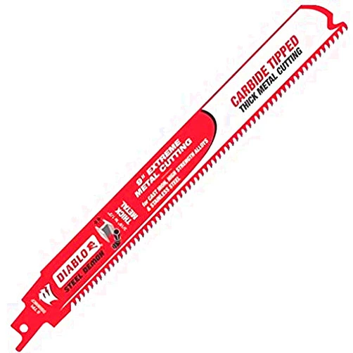 Tools & More Freud DS0908CF Steel Demon Carbide-Tipped Reciprocating Blades for Thick Metal Cutting, 9 by Freud