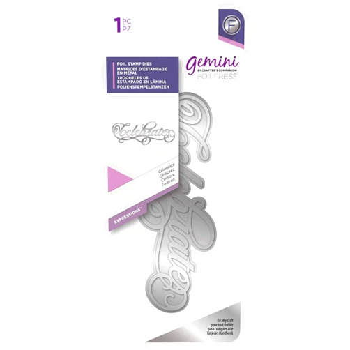Gemini Foil Stamp Metal Die-Celebrate, Silver