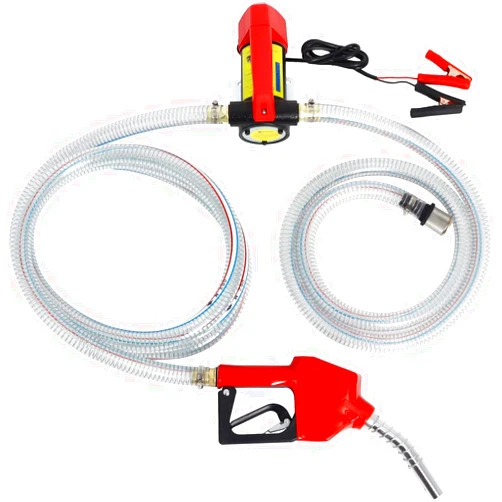 Poweka 𝙐𝙥𝙜𝙧𝙖𝙙𝙚 Diesel Transfer Pump Kit, Fuel Transfer Pump 12 Volt with Hose Nozzle for Diesel, Kerosene, Machine, Transformer Oil, 12 GPM Self Priming DC 12V Electric Diesel Fuel Transfer Pump