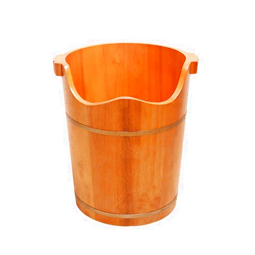 Katzowen Pedicure Foot Soak Footbath,Household Oak Foot Tub Solid Wood Pedicure Barrel,Solid Wood Foot Bath Barrel with Lid