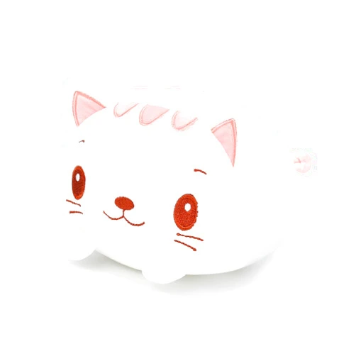 AIXINI 8 inch Cute White Cat Plush Stuffed Animal Cylindrical Body Pillow,Super Soft Cartoon Hugging Toy Gifts for Bedding, Kids Sleeping Kawaii Pillow