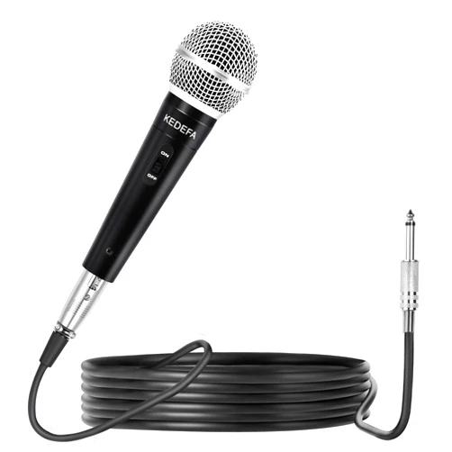 KEDEFA KM88 Handheld Wired Karaoke Microphone, Super Cardioid Dynamic Vocal Mic with 13.12ft Detachable XLR Audio Cable and ON/Off Switch, for Karaoke Singing Machine, Speaker