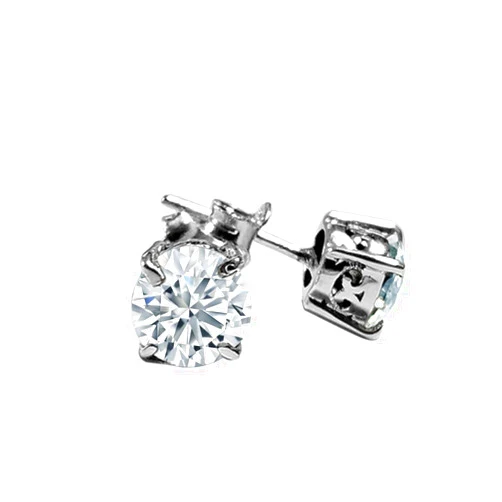 Arisha Silver Moissanite Stud Earrings, 925 Sterling Silver, High Polish, Handmade, Elegant Design, artisan made, gift for mom, girlfriend, wife,birthday, anniversary (3mm)