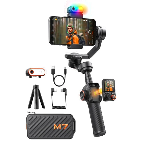 Hohem iSteady M7 Smartphone Gimbal Stabilizer, AI Tracking Sensor with Fill Light, 1.4