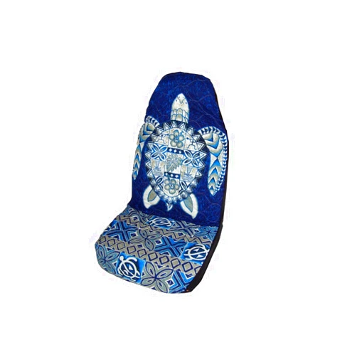 Winnie Fashion Blue Honu (Sea Turtle) Hawaiian Car Seat Covers (Standard Size) Set of 2
