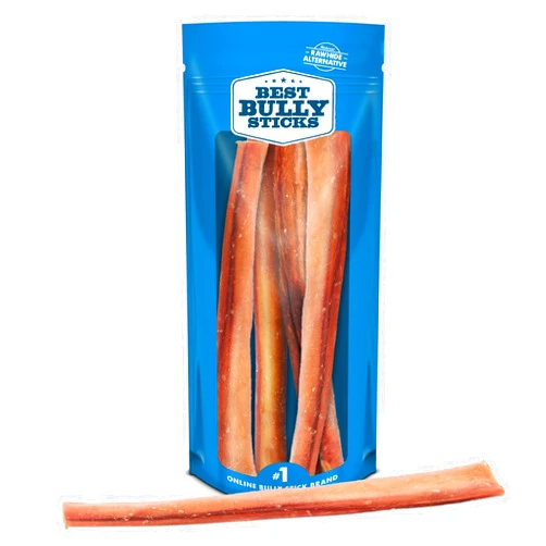 Best Bully Sticks Natural Jumbo Bully Sticks for Large Dogs - 12 Inch, 4 Count (Pack of 1) - 100% Free-Range Grass-Fed Beef, Single-Ingredient, Grain and Rawhide Free Long Lasting Dog Chews