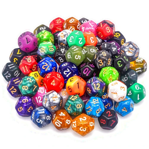 AUSTOR 70 Pieces 12 Sided Dice Mixed Color Polyhedral Dice Set 12 Sides Dices Assortment with a Black Velvet Storage Bag for DND RPG MTG Table Games