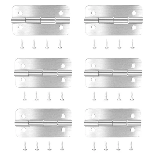 Oloxayi 6pcs Stainless Steel Cooler Hinges and Screws Set Compatible with Igloo Style Ice Chests (Set of 6 Hinges, 24 Screws)
