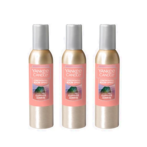 Yankee Candle Concentrated Air Freshener Room Spray, Odor Eliminator for Home, Bathroom, Cliffside Sunrise, 1.5 Oz (Pack of 3)