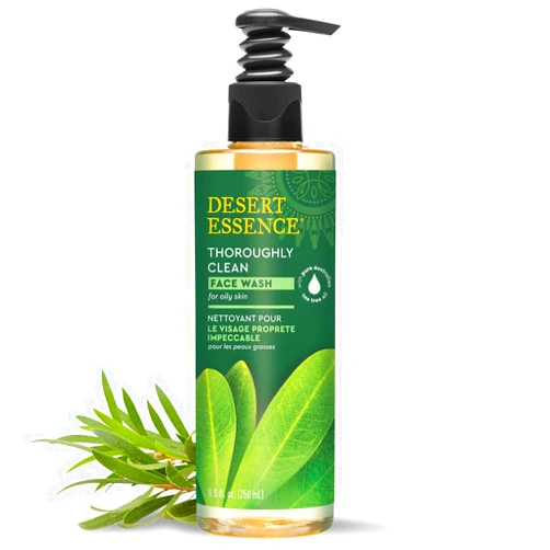 Desert Essence Thoroughly Clean Face Wash - Original - 8.5 Fl Oz - Tea Tree Oil - For Soft Radiant Skin - Gentle Cleanser - Extracts Of Goldenseal, Awapuhi, & Chamomile Essential Oils