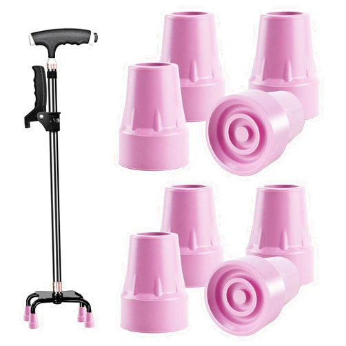 Z&Q LABOR 3/4'' Self Standing Rubber Cane Tip Quad Walking Cane Tips with 6 Support Feet Heavy Duty Rubber Cane Tip Base for Walking