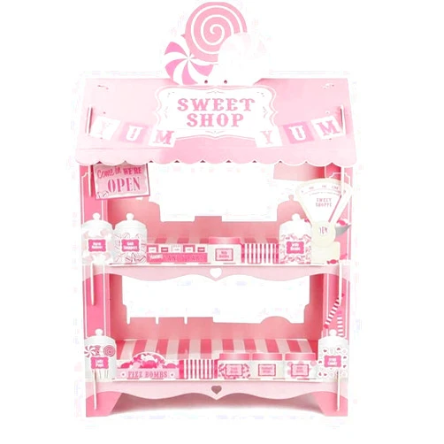 Dycica Mochiglory 3 Tier Cupcake Stand Ice Cream Street Van Cake Stand Holder for Theme Party Decoration