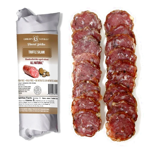 Giorgio's Naturals Giorgio’s Naturals Handcrafted Dry-Aged Salami – Truffle Salami 5 Ounce, Italian Salami, Cured Meats, Charcuterie Board