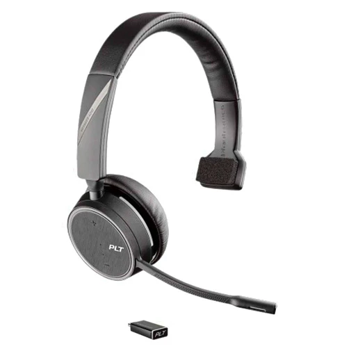 Poly Plantronics - Voyager 4210 UC USB-C (Poly) - Bluetooth Single-Ear (Monaural) Headset - Connect to PC, Mac, & Desk Phone - Noise Canceling - Works with Teams, Zoom & More