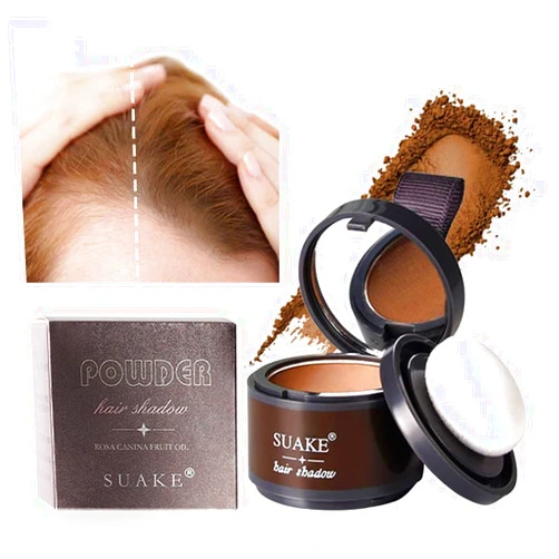 AMY'S DIARY Hair Shadow Powder,Hairline Powder Quick Cover Stain-Proof 48 Hour Formula Locks On for Full Body Hair &Beard, Root Touchup Hair Loss Powder for Thinning, Bald Spots And Gray Root Line, 4g (Brown 01#)