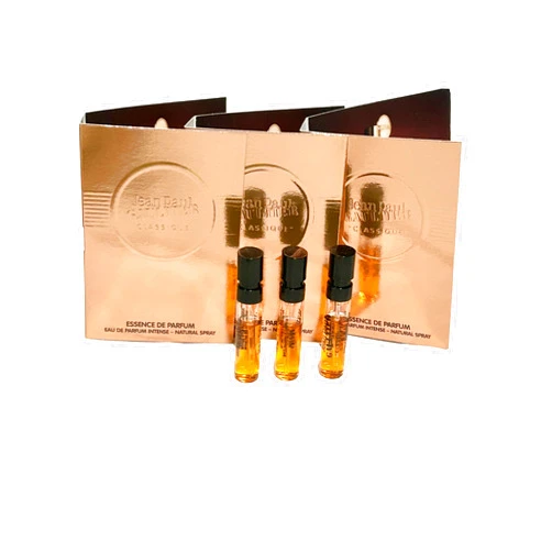 Jean Paul Gaultier Classique Essence De Parfum Intense Women Sample EDP 0.05 fl. oz. / 1.5 ml Vial Spray Mini Perfume Vial Eau De Parfum (Set of 3)