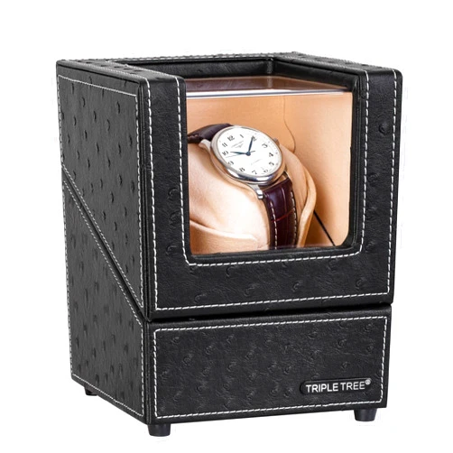TRIPLE TREE Single Watch Winder for Automatic Watches, with Super Quiet Japanese Motor, 4 Rotation Mode Setting, Flexible Plush Pillow Fit Lady and Man Watches