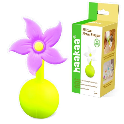 haakaa Flower Stopper Breastpump Stopper Manual Breast Pump Silicone Flower Stopper 100% Food Grade Silicone BPA PVC and Phthalate Free 1 pc, Purple