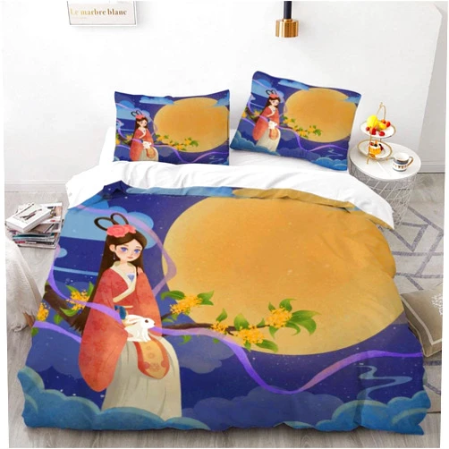 HEDEYA Duvet Cover Queen Size Anime Bedding Sets 3 Pieces Winter Warmth Microfiber Quilt Set Cartoon Girl Duvet Cover with Zipper for Adult Bedroom Decor (No Comforter)