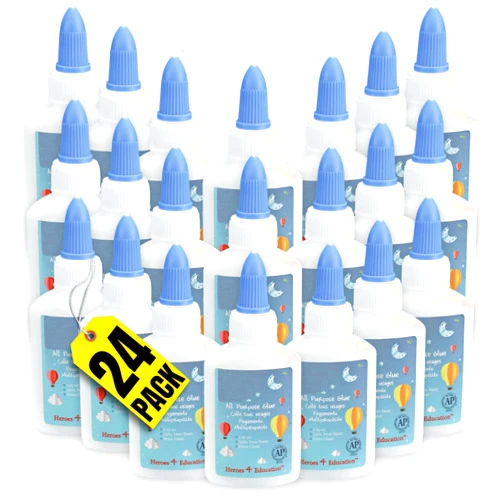 1InTheOffice Washable School Glue, Premium-Quality Glue, White, 1.25 Oz, 24 Pack