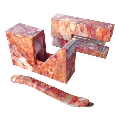 Cosa Nova Marble Print Stationery Set (Stapler, Tape Dispenser & Staple Remover)