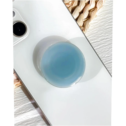 VJQ Solid Color Phone Grip Stand, Cute Resin Clear Cell Phone Holder,Handmade Expandable Collapsible Cell Phone Accessory, Phone Charms Kindle Holder Support with Transparent Base
