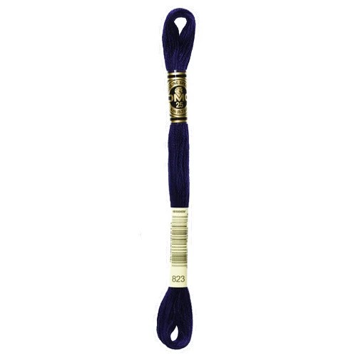 DMC 117-823 6 Strand Embroidery Cotton Floss, Dark Navy Blue, 8.7-Yard