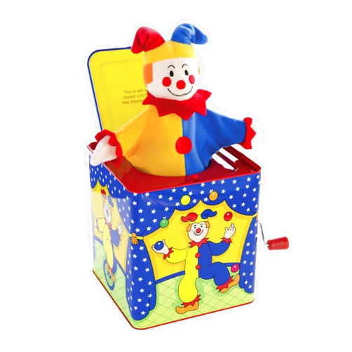 Schylling Jester Jack in the Box - Classic Children's Musical Toy - Colorful and Durable Tin Box with Silly Jester Plush - Age 18 months and Up
