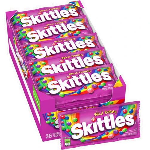 SKITTLES Candy, Wild Berry Fruit Chews Candy, 2.17 oz (36 Count)