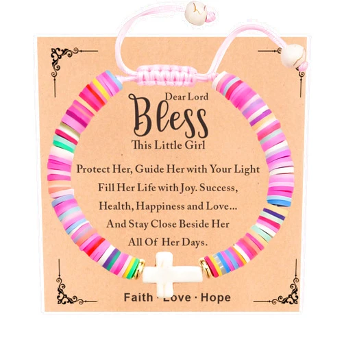 TAGOMEI Cross Bracelet Christian Gifts for Kids Teen Girls Easter Basket Stuffers Essentials for Toddler Teens Girls Gifts Trendy Stuff Easter Gifts for Kids Birthday Confirmation Gifts for Teen Girls