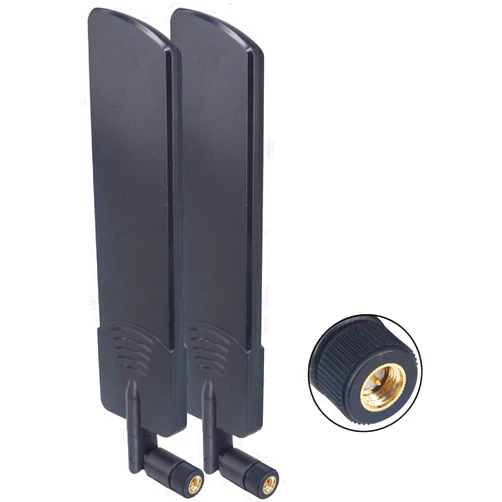 Onelinkmore 5G Antenna Bendable 600-6000Mhz 12dbi Omni 5G LTE SMA Male WiFi 3G 4G GSM Full Frequency Omni Aerial High gain 5G Antennas Booster Amplifier for Module Router Tp Link Signal Receiver Pack of 2