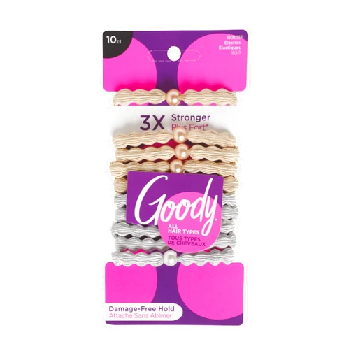 GOODY FOREVER ELASTICS 6MM 10CT BLONDE SILVER