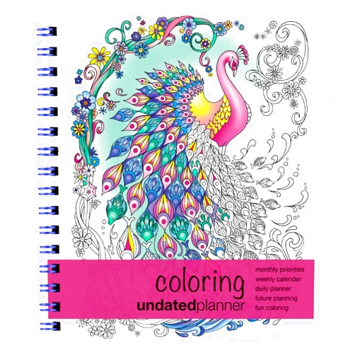 Action Publishing Undated Coloring Planner (6.625x9) Medium - Weekly & Monthly Organizer, Appointment Schedule, Goals and Notes