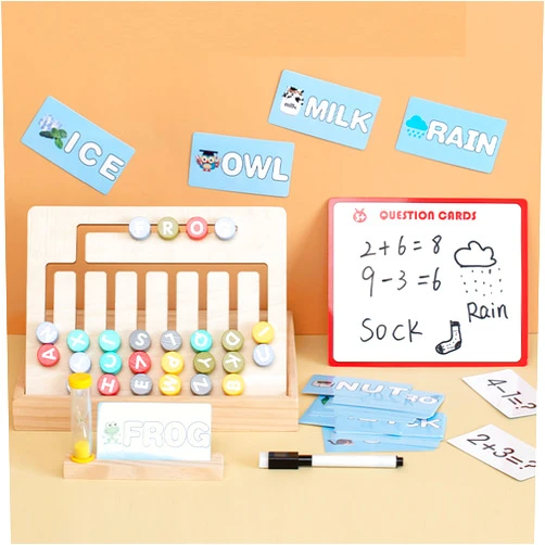 YTDAYTOY Montessori Walker Puzzle Logic Game, Learning Mathematical Addition & Subtraction Operations, Alphabet Word Spelling and Matching Colors Preschool Early Educational Toys for 3+ Year Old Boys Girls