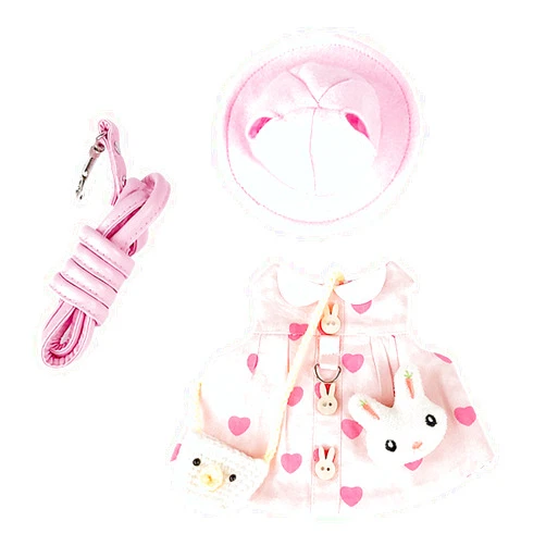 Kcjuoam Guinea Pig Clothes,Rabbit Harness,Ferret Bunny Clothes with Pet Rabbit Harness and Leash Mini Hat Bag Cute Brooch for Kitten Small Animal Collars