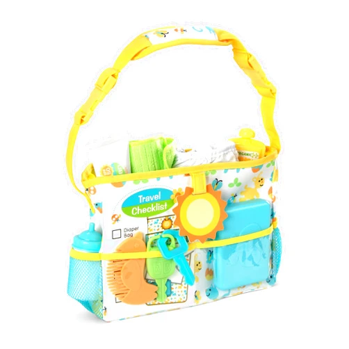 Melissa & Doug Mine to Love Travel Time Play Set for Dolls with Diaper Bag, Bottle, Sunscreen, More (17 pcs) - Baby Doll Accessories, Baby Doll Sets for Kids Ages 3+