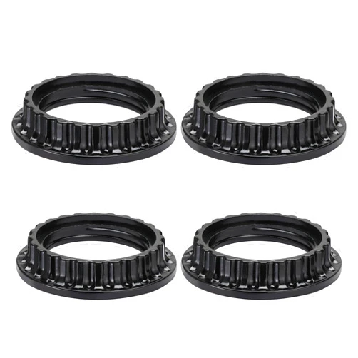 JUTOROSY 4PCS Lamp Shade Ring, E26 Light Socket Collar Ring, Black Threaded 1-3/8 Inches (34mm) Medium Base Lamp Shade Adapter Ring, Lamp Parts Replacement for Light Fixtures, Hanging Light