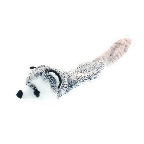 Multipet Bouncy Burrow Raccoon 20-Inch No Stuffing Dog Toy
