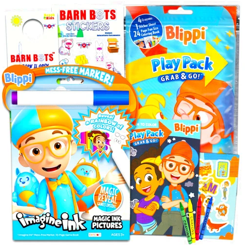 Bendon Blippi Coloring and Activity Books - Imagine Ink Coloring Book, Play Pack, Stickers, More