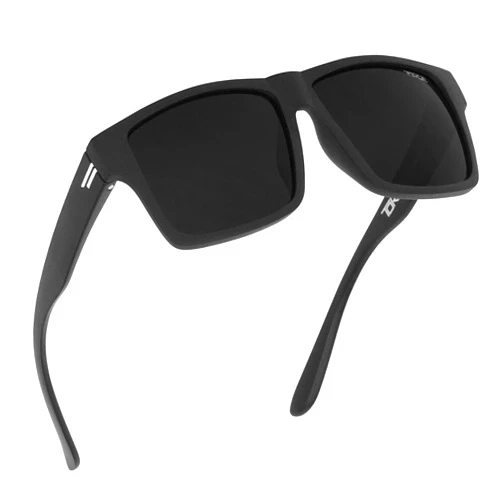 TOROE Eyewear Super Dark Polarized Black Sunglasses Casual Blacked Out Category 4 Tinted Lenses