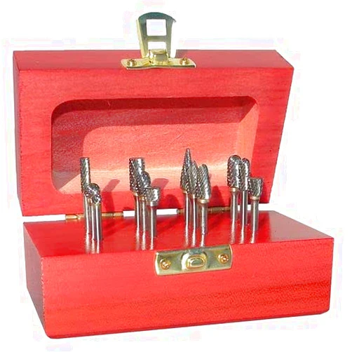 MDMprint Carbide Bur Set, Double Cut, 1/8 in, 12 pc
