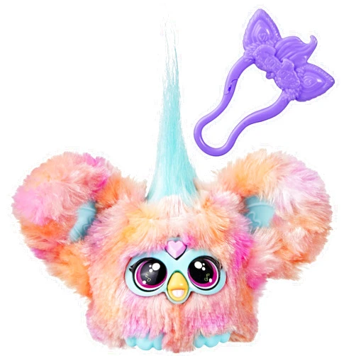 Furby Furblets Ree-Mix Mini Friend, 45+ Sounds & Music, Speaks Only Furbish, Electronic Plush Toys, Coral, Easter Basket Stuffers, Ages 6+