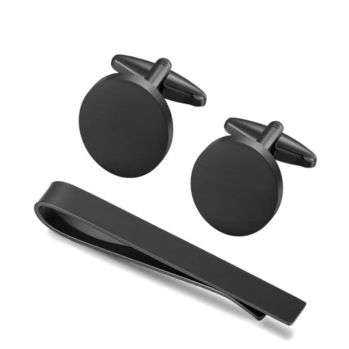 GWD Cufflinks and Tie Clip Set for Men Personalized Cuff Links Business Wedding Father's Day Gift